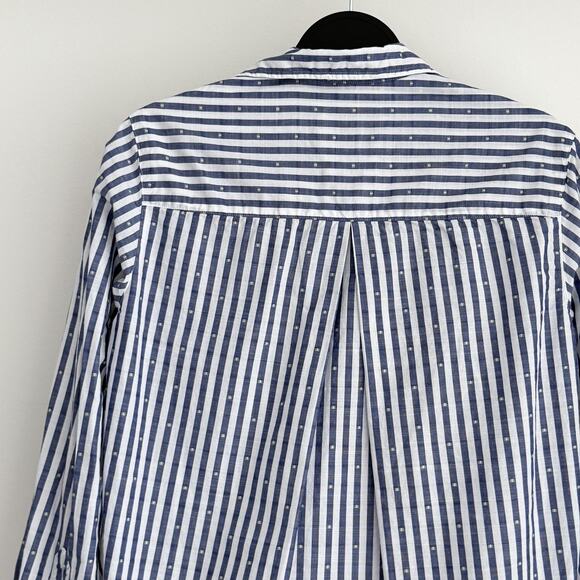 Grayson Frank & Eileen Shirt XS Blue Stripe The Hero Button Up Cotton Career - Picture 5 of 12